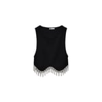 Zara seamless rhinestone top black, size XS-S, with tags