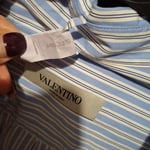 Valentino Blue Striped Cropped Shirt