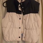 H&M cropped vest in light beige and black, size XS