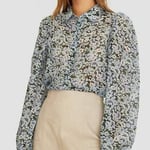 Stradivarius Floral blouse,slightly see through,Small size