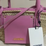 Jacquemus Pink Straw Tote Bag