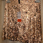 Stradivarius gold sequined skirt, size XS, with tags