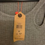 Tally Weilj grey ribbed bodysuit with cut out, XS size, with tags