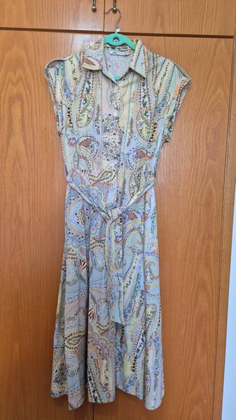 Pastel Paisley Print A-Line Dress
