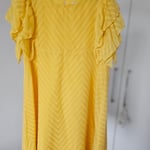 Mayoral Girls Yellow Chevron Ruffle Dress - Size 8 Years (128 cm)