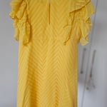 Mayoral Girls Yellow Chevron Ruffle Dress - Size 8 Years (128 cm)