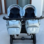 Twin Stroller Set with Carrycots & Car Seats