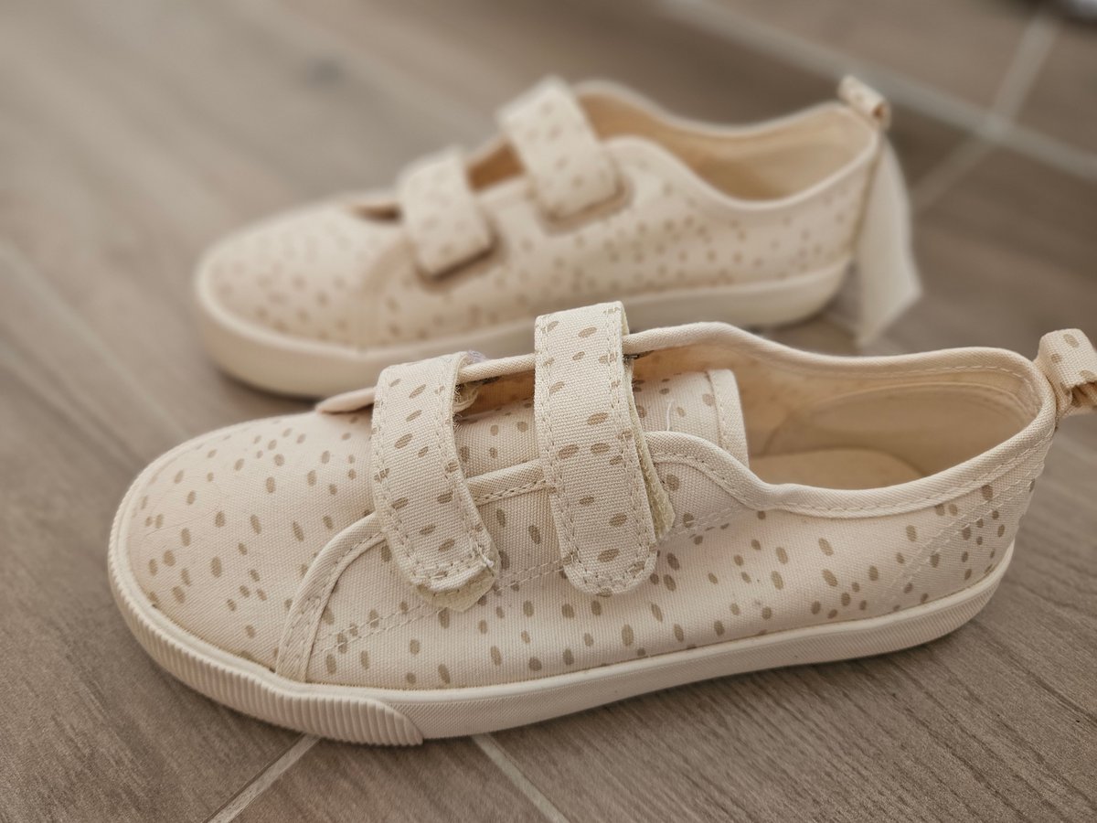 Beige Girls Shoes with Velcro Straps, size 33