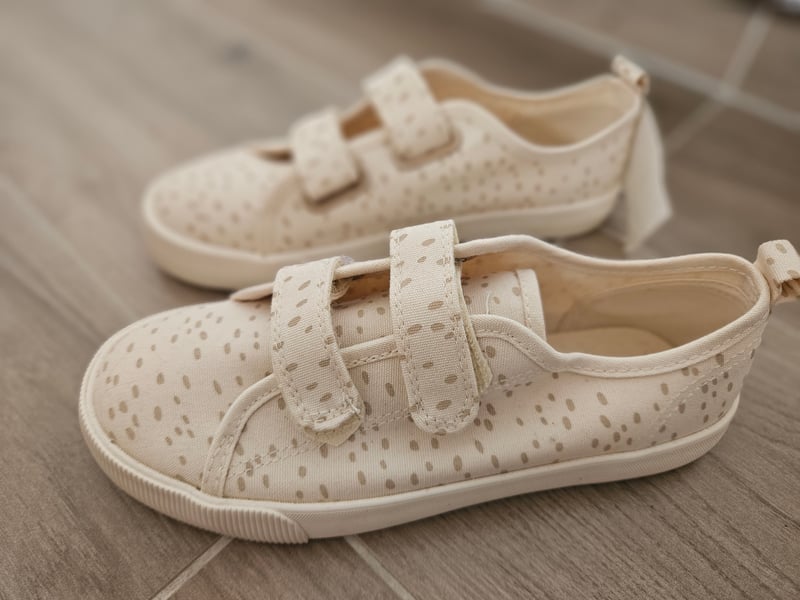 Beige Girls Shoes with Velcro Straps, size 33