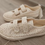 Beige Girls Shoes with Velcro Straps, size 33