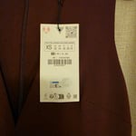 ZARA Womens Belted Pleat Dress Burgundy Size XS