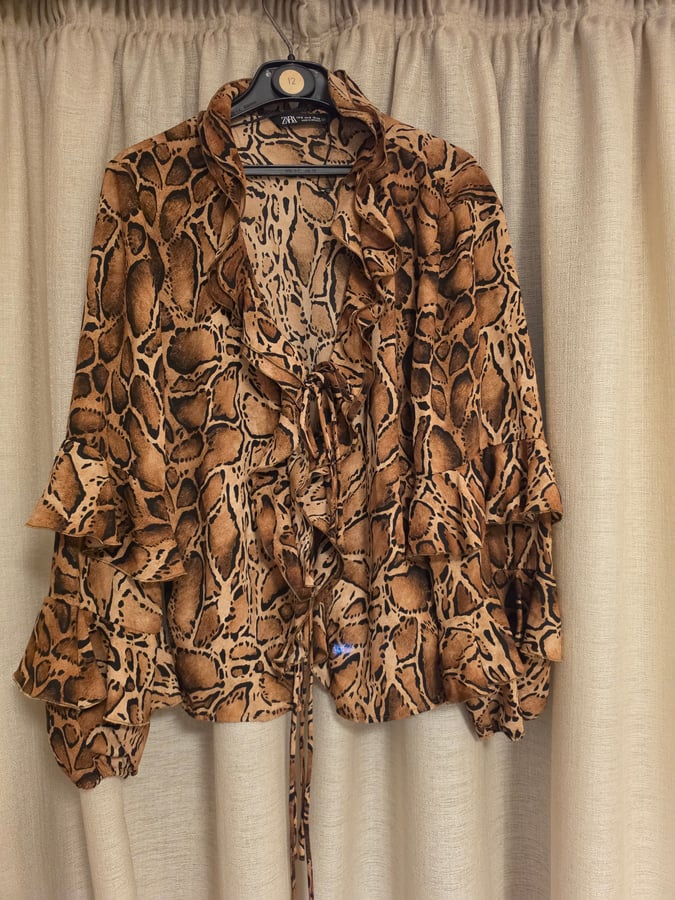 Zara chiffon Animal Print Blouse, Small size
