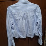 Valentino Blue Striped Cropped Shirt
