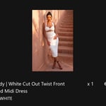 Club LondonEmbody | White Cut Out Twist Front Ruched Midi Dress
UK 4/EU32