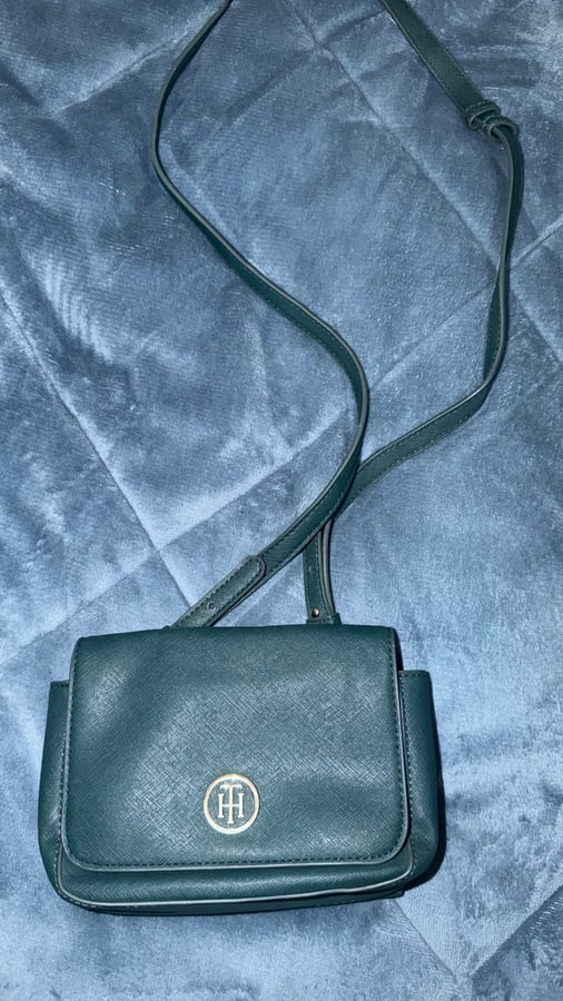 Dark green Tommy Hilfiger Leather Crossbody Bag