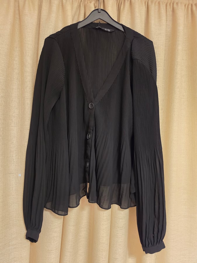 Zara black pleated blouse, size Small