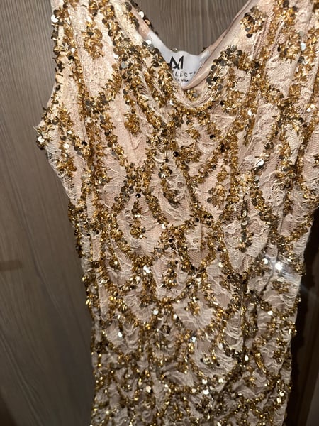Gold Sequined Formal Dress