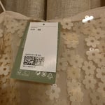 H&M Flower Shaped Sequin Embellished Slip Dress,white cream colour,size  XS with tags