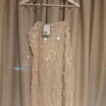H&M Flower Shaped Sequin Embellished Slip Dress,white cream colour,size  XS with tags