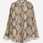 H&M Snakeskin patterned shee blouse Shirt,size Medium,