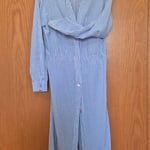 Blue & White Striped Shirt Dress