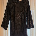 H&M Black Sequined A-line dress,size XS 