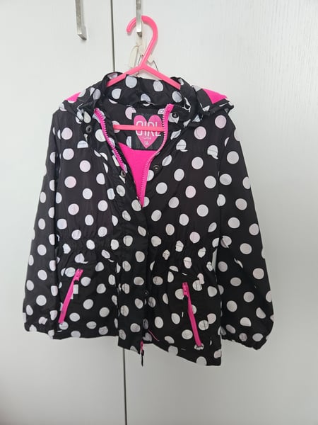 Cool Club Girls Polka Dot Windbreaker / Rain Jacket (Size 116 / 5-6 Years)