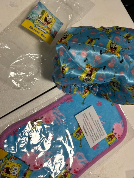 SpongeBob SquarePants Shower Cap & Eye Mask Set