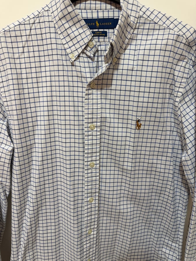Ralph Lauren Grid Pattern Button-Down Shirt - medium size