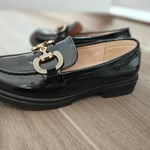 Black Loafers with Gold Buckles, size 33