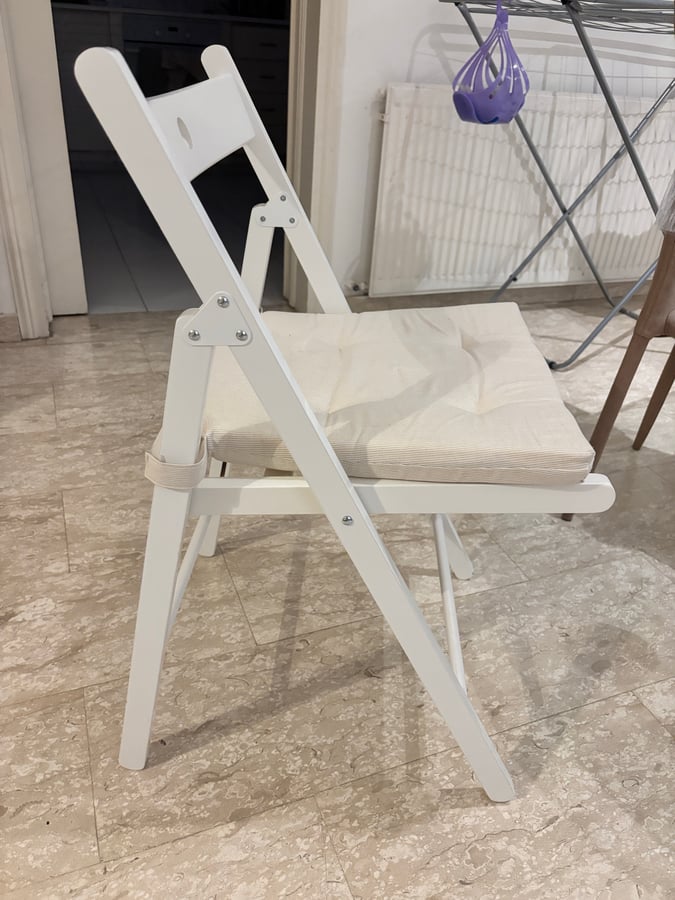 White Folding Chair with Cushion