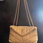 Saint Laurent Beige Quilted Shoulder Bag