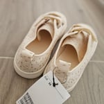 Beige Girls Shoes with Velcro Straps, size 33