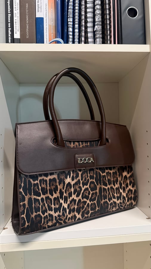 Brown Leopard Print Handbag DOCA