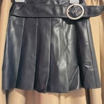 Stradivarius Black Leather mini Skirt, size EUR 32, no tag but never worn