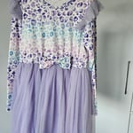 SHEIN Girl Leopard Print Pastel Tulle Dress (8yrs)