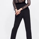 Zara Black Lace Jumpsuit, XS size 