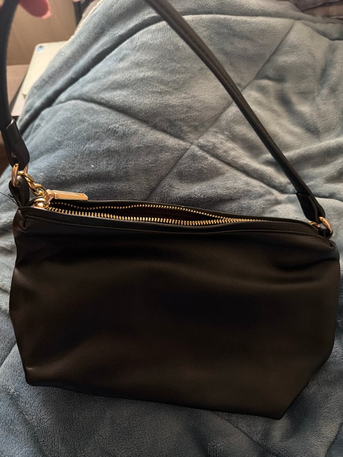 Black Leather Shoulder Bag
