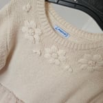 Mayoral Girls Ivory/Pink Knit & Tulle Dress (7 Years / 122cm)