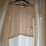 Stradivarius Longsleeve Crochet Top, beige color, Small size, no tags but unworn