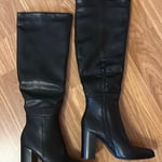 Black Heeled Over-the-Knee Boots – Size EU 38