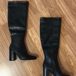 Black Heeled Over-the-Knee Boots – Size EU 38