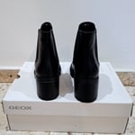 GEOX Black Leather Ankle Boots