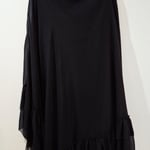 Black Ruffled Dress with Stone Details