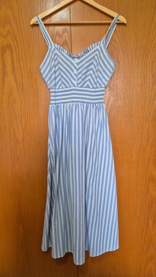 Blue & White Striped Summer Dress