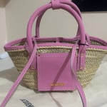 Jacquemus Pink Straw Tote Bag