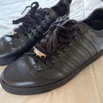 DSQ2 Black Leather Sneakers used 43 size
