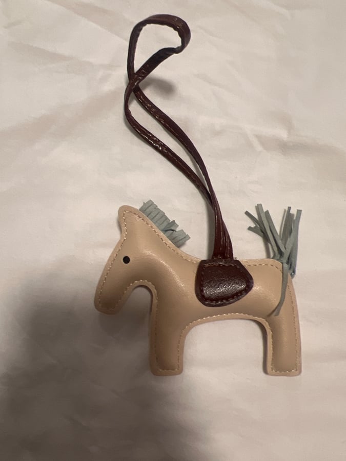 Leather Horse Charm Keychain