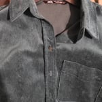 Fine Wale Corduroy Shirts in cream and emerald green colour, XS size
