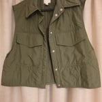 H&M Khaki Quilted Vest, XS size